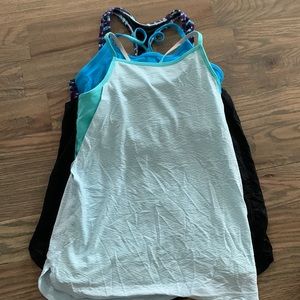 Ivivva by Lululemon 3 workout tanks size 12
